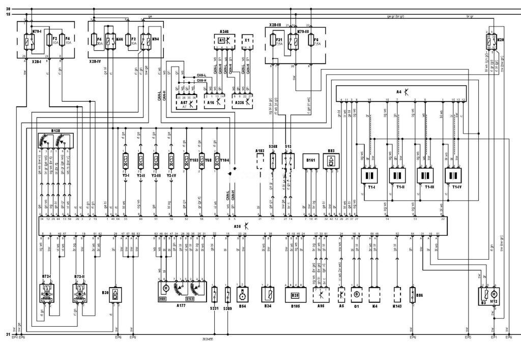Електросхема двигуна B207E тип 2 Saab 9-3
