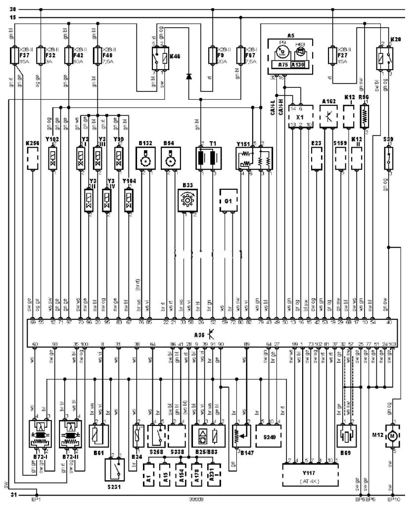 Електросхема двигуна CJBA/B Ford Mondeo 3