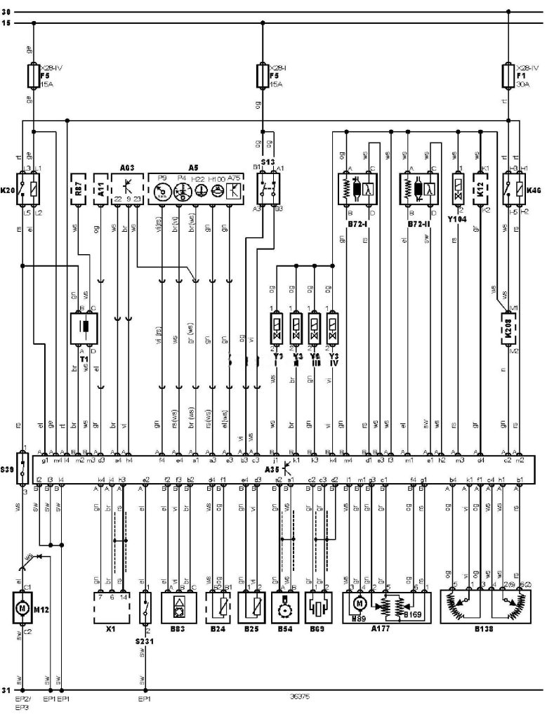 Електросхема двигуна D4F 706 Renault Clio 2 (X65)