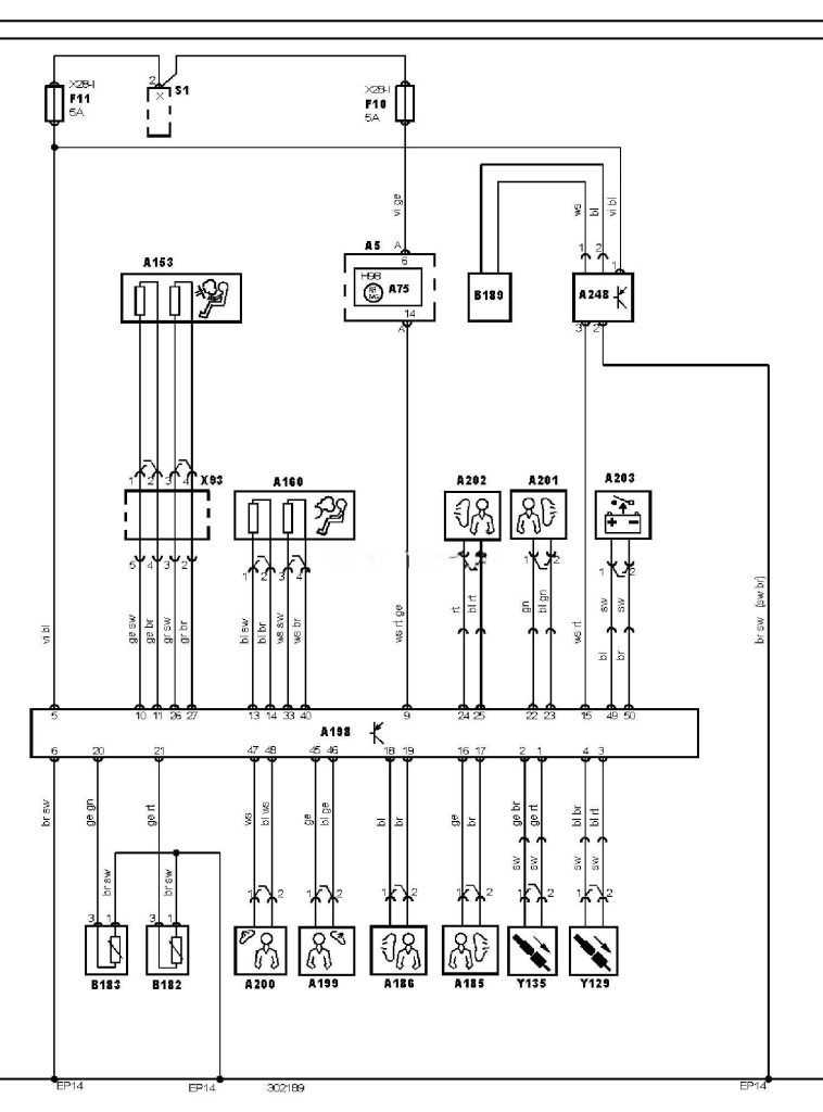 Електросхема подушок безпеки тип 3 BMW 3 (E46)